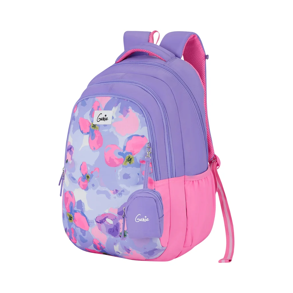 Genie Waterlily 36L Lavender School Backpack – Stylish, Spacious & Comfortable